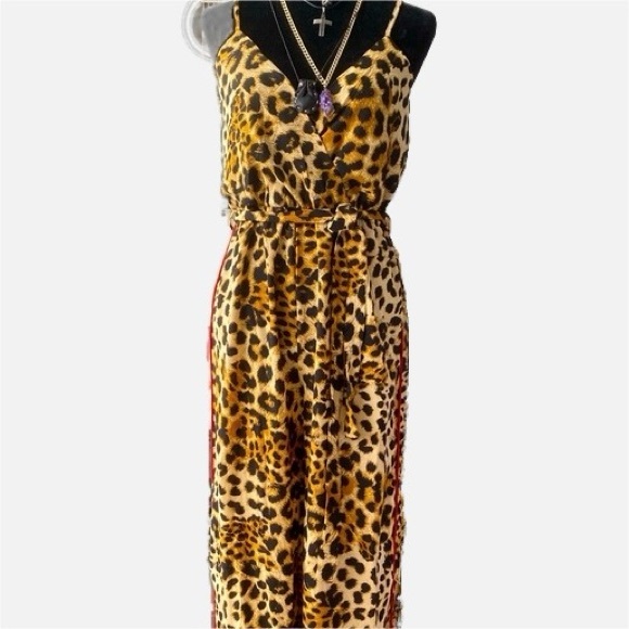 TOXIK 3-  Leopard Print Wide Leg Pant Suit size Medium - Picture 11 of 16